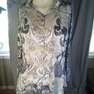 David Cline Monochrome Patterned Top